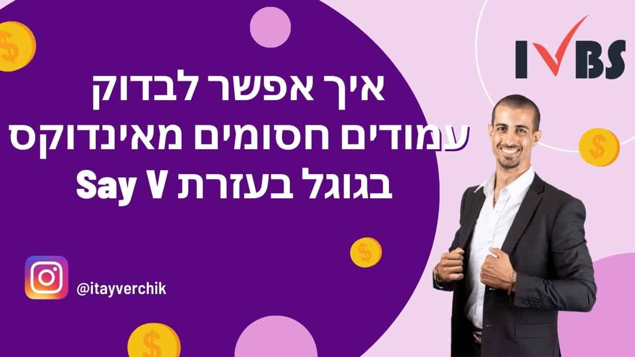 איך אפשר לבדוק עמודים חסומים מאינדוקס בגוגל בעזרת Say V